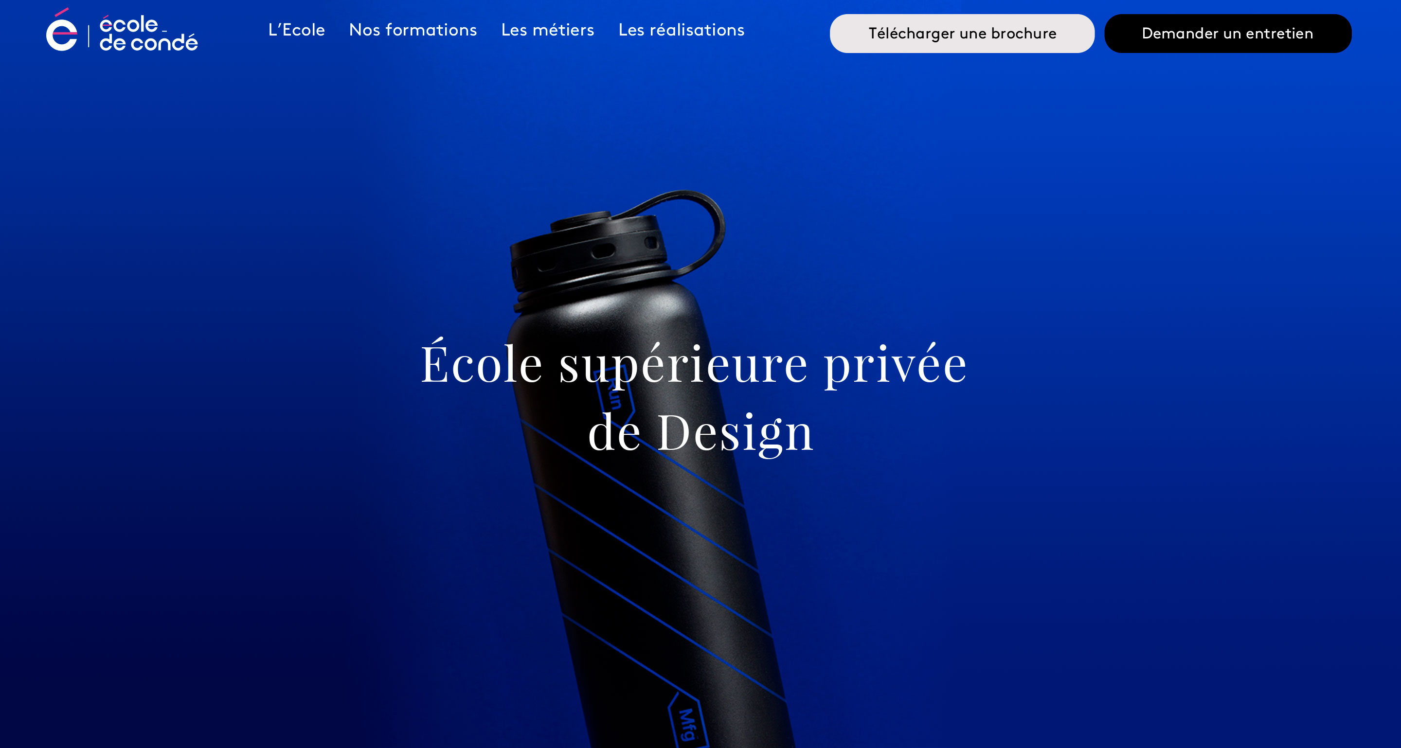 École de Condé website homepage – Art direction and UI/UX design